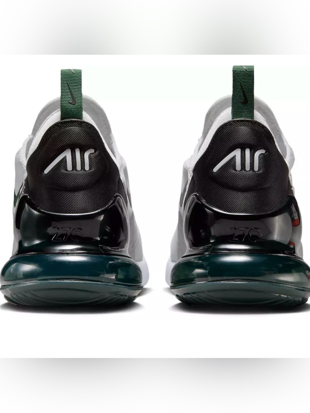 Nike White and Dark Green Air Max 270 Trainer - Picture 3 of 6